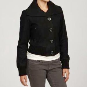 Black Cropped Pea Coat